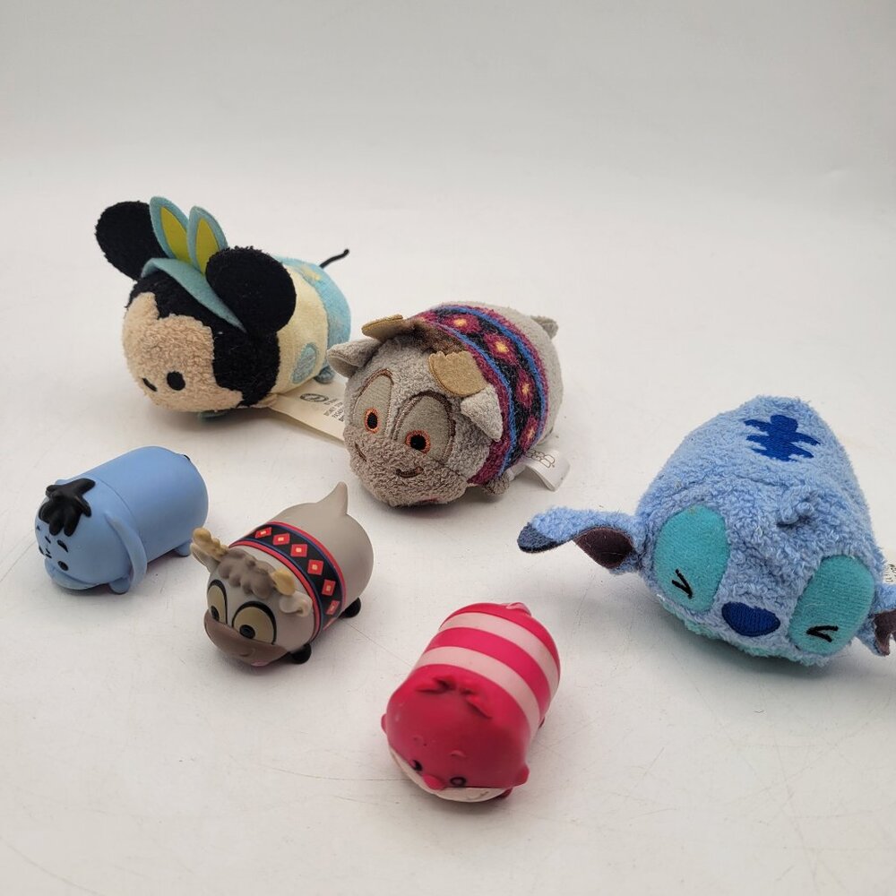 Disney TSUM TSUM Lot of Small Plush & Mini Figures - Sven, Stitch, Cheshire Cat